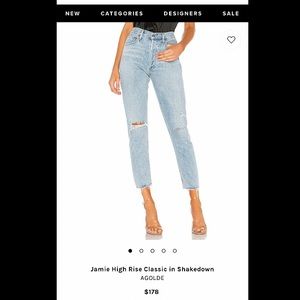 Agolde Women's High Rise Jeans in Light Blue